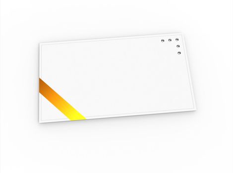 Blank greeting card (for greeting or congratulation) with yellow ribbon