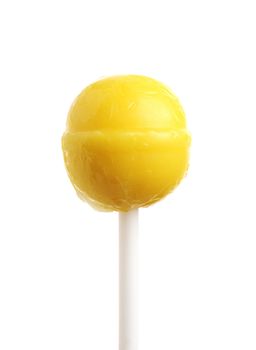 lemon lollipop isolated on white background