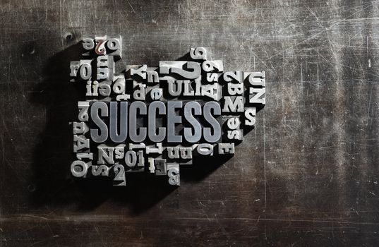 Old Metallic Letters:Success concept related words 