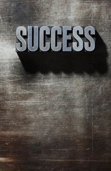 Old Metallic Letters:Success - metal background