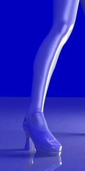 3D Illustration. A dancing Cyborg Leg...
