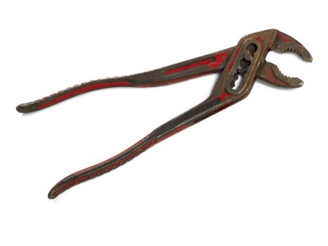 Old adjustable spanner with clipping path