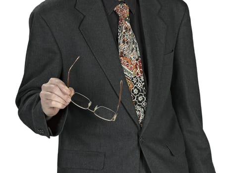 man in suits with glasses on white background