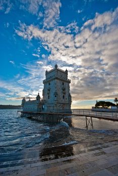 detail of the Torre de Belem in Lisbon