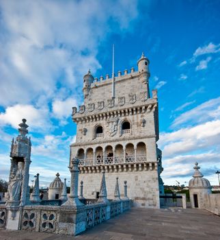 detail of the Torre de Belem in Lisbon