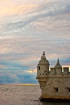 detail of the Torre de Belem in Lisbon