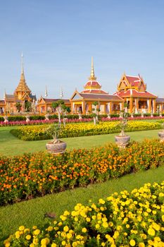 Thai royal funeral and Temple in bangkok thailand