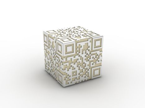 3d rendered concept of a qr-code. Isolated.