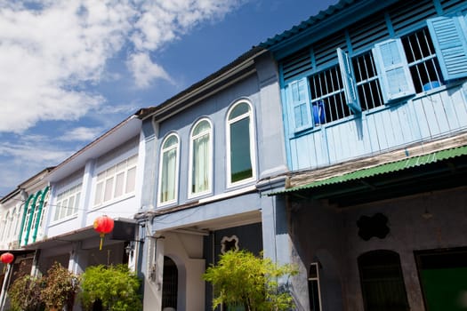 Nice houses in the old town of Thailand
