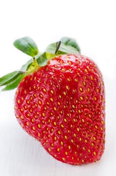 Strawberry on white wooden table