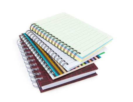 Notebook collection isolated on the white background