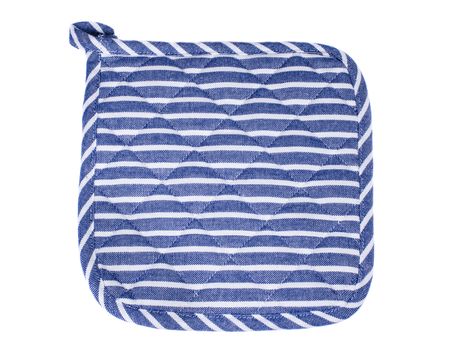 Blue and white oven mitt isolated