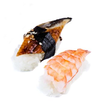 Two nigiri sushi close up