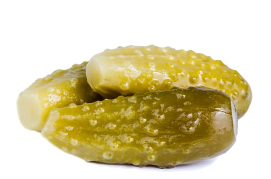 Gherkins on a white background