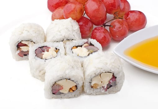 Sweet sushi wit fruit and cheese