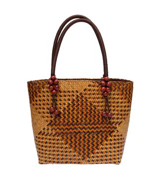 wicker bag isolated on white background