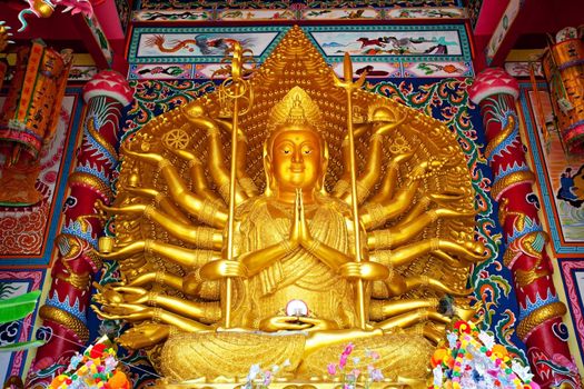 Golden Statue of Guan Yin with 1000 hands
