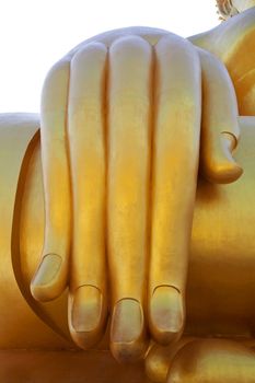 Big hand buddha statue in thailand.
