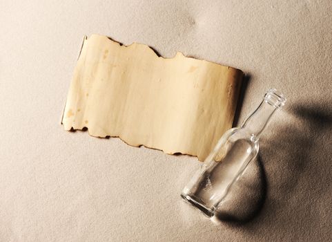 message in a bottle. The paper is blank to put whatever message you desire