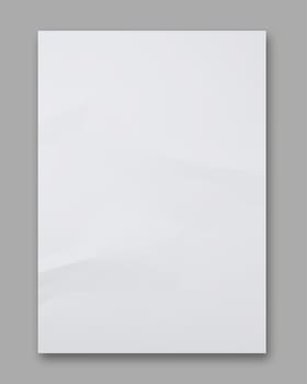 White crumpled paper on Gray background