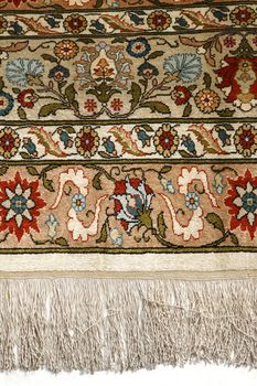 close up of persian carpet, macro photo