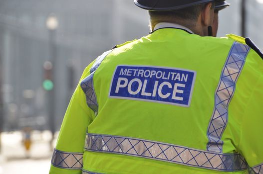 Metropolitan police officer in London, England, UK