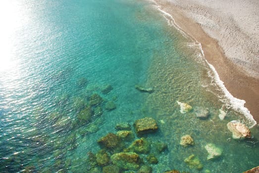 coast view with crystalline water