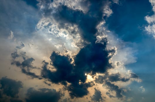 Abstract image of the power of Blue sky and cloud