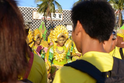 MANILA; PHILIPPINES - APR. 14: street dancers wearing banana costume during Aliwan Fiesta; which is the biggest annual national festival competition on April 14; 2012 in Manila Philippines.