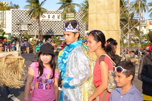 MANILA, PHILIPPINES - APR. 14: photo opp with contestant during Aliwan Fiesta, which is the biggest annual national festival competition on April 14, 2012 in Manila Philippines.