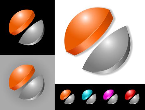 Abstract graphic design of 3d icon or symbol