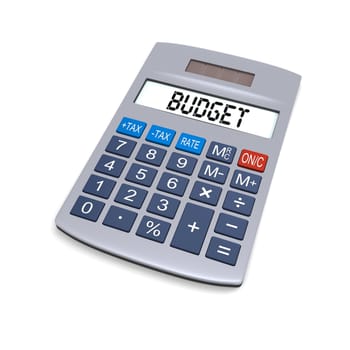 Calculator with word "budget" on display