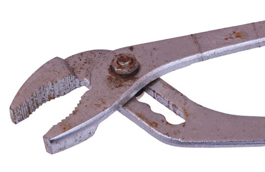 Adjustable wrench on a white background.