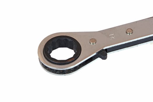 Chrome spanners on a white background.