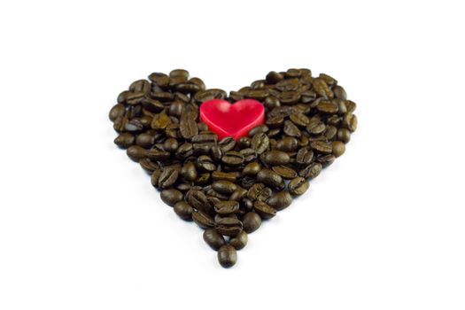 Lovely Coffee Beans in the shape of a heart