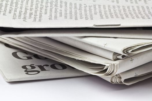 Newspapers in a pile