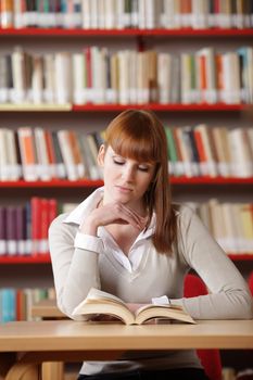 Young student in a library 