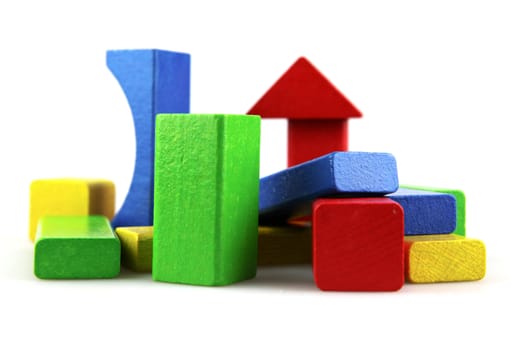 Wooden building blocks.