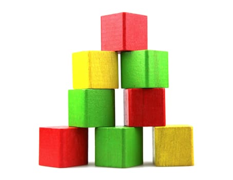 Wooden building blocks.