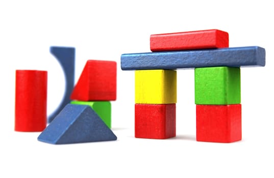Wooden building blocks.