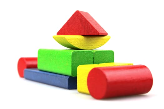 Wooden building blocks.