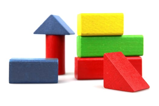 Wooden building blocks.