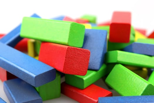 Wooden building blocks.