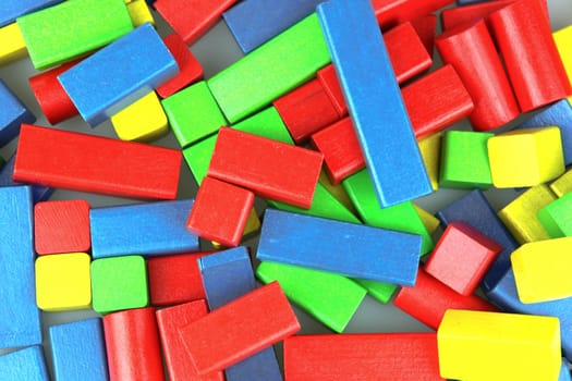 Wooden building blocks.