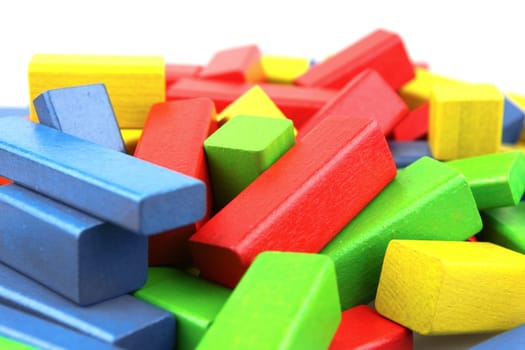 Wooden building blocks.