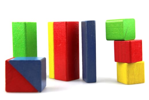Wooden building blocks.