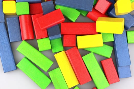 Wooden building blocks.