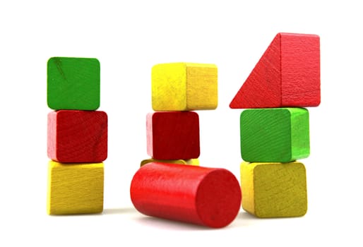 Wooden building blocks.