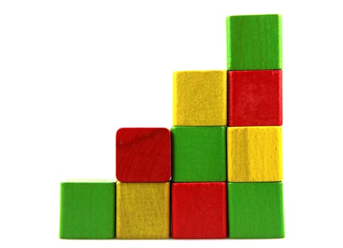 Wooden building blocks.