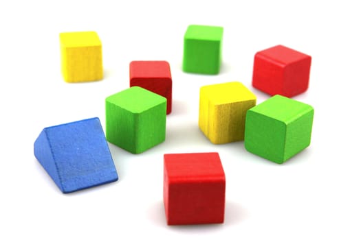 Wooden building blocks.